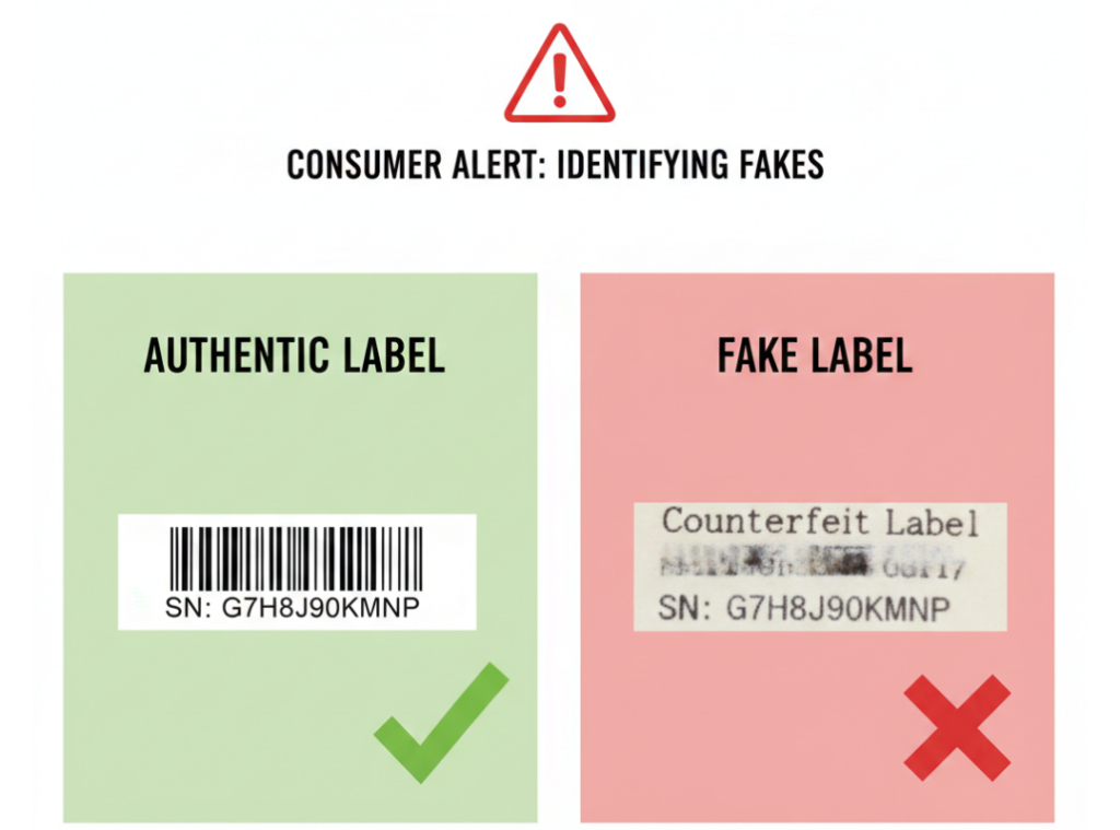 Counterfeit Warning Visual