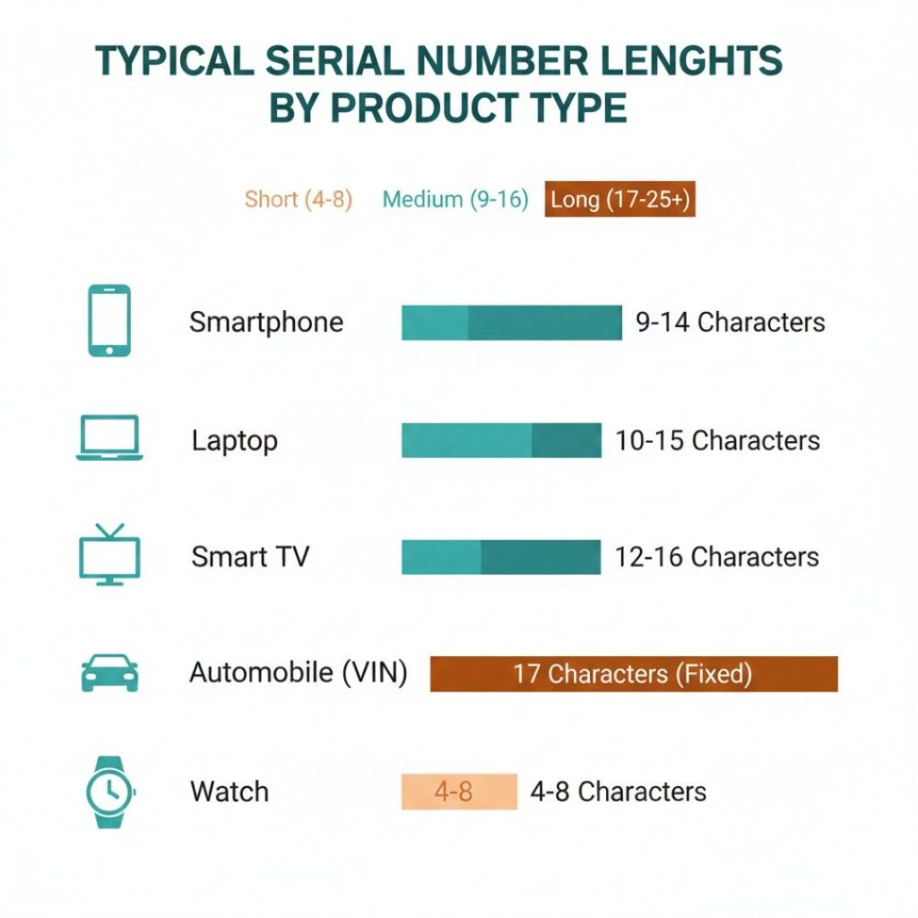 Serial Number Length Comparison Infographic