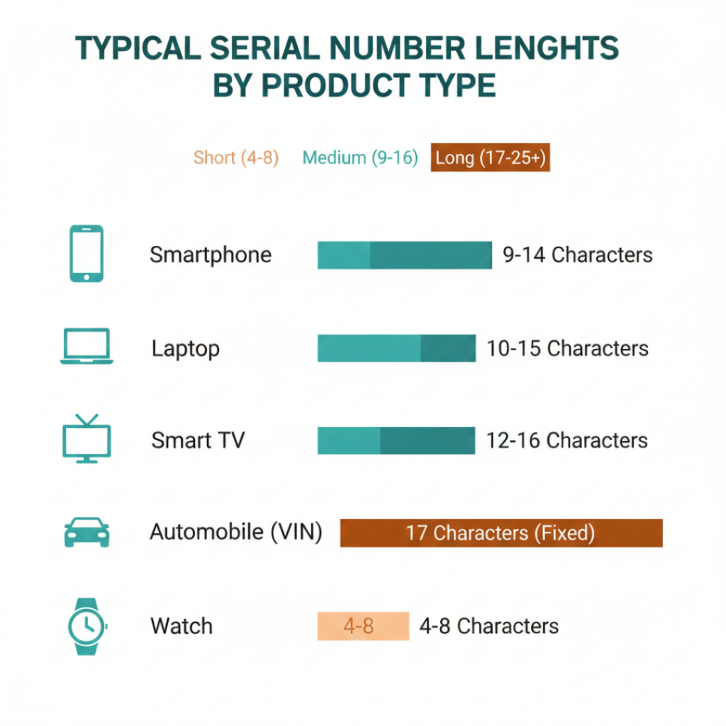 Serial Number Length Comparison Infographic