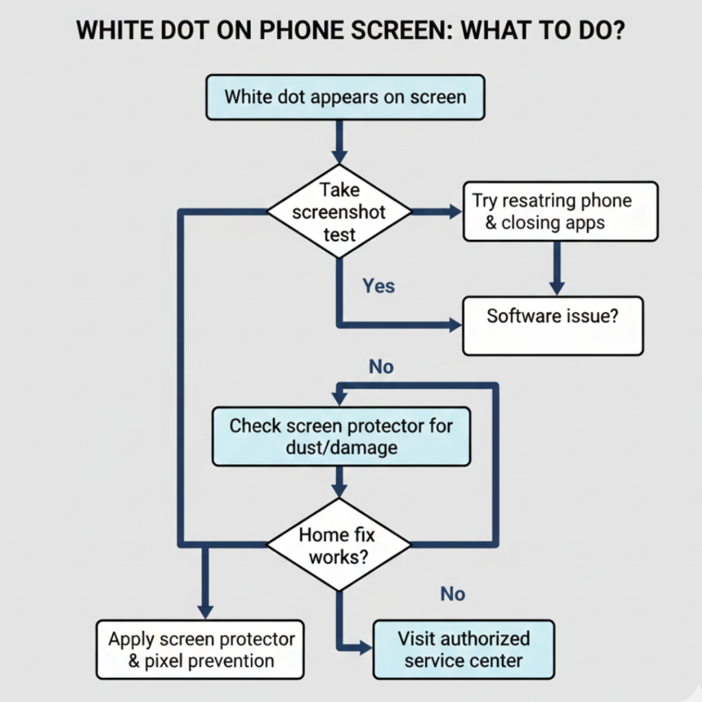 White dot on phone what to do