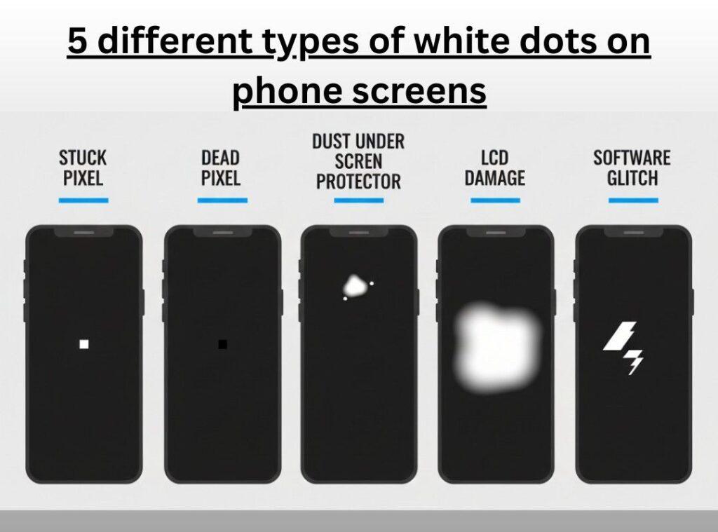 types of white dots on phone screens
