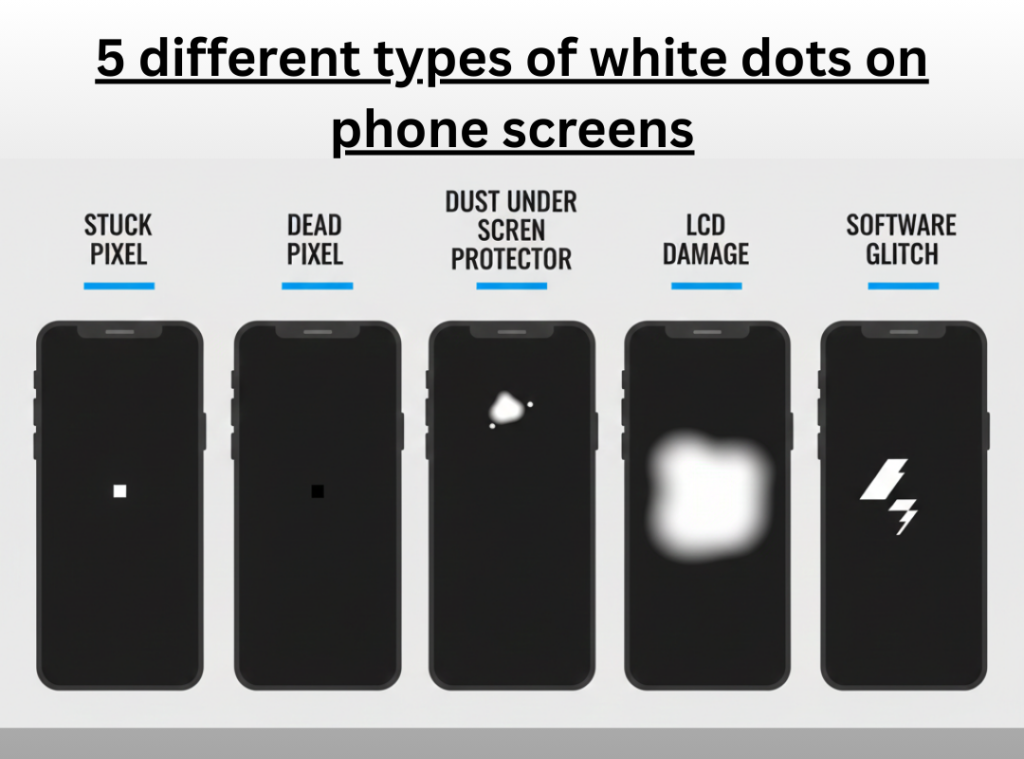 types of white dots on phone screens