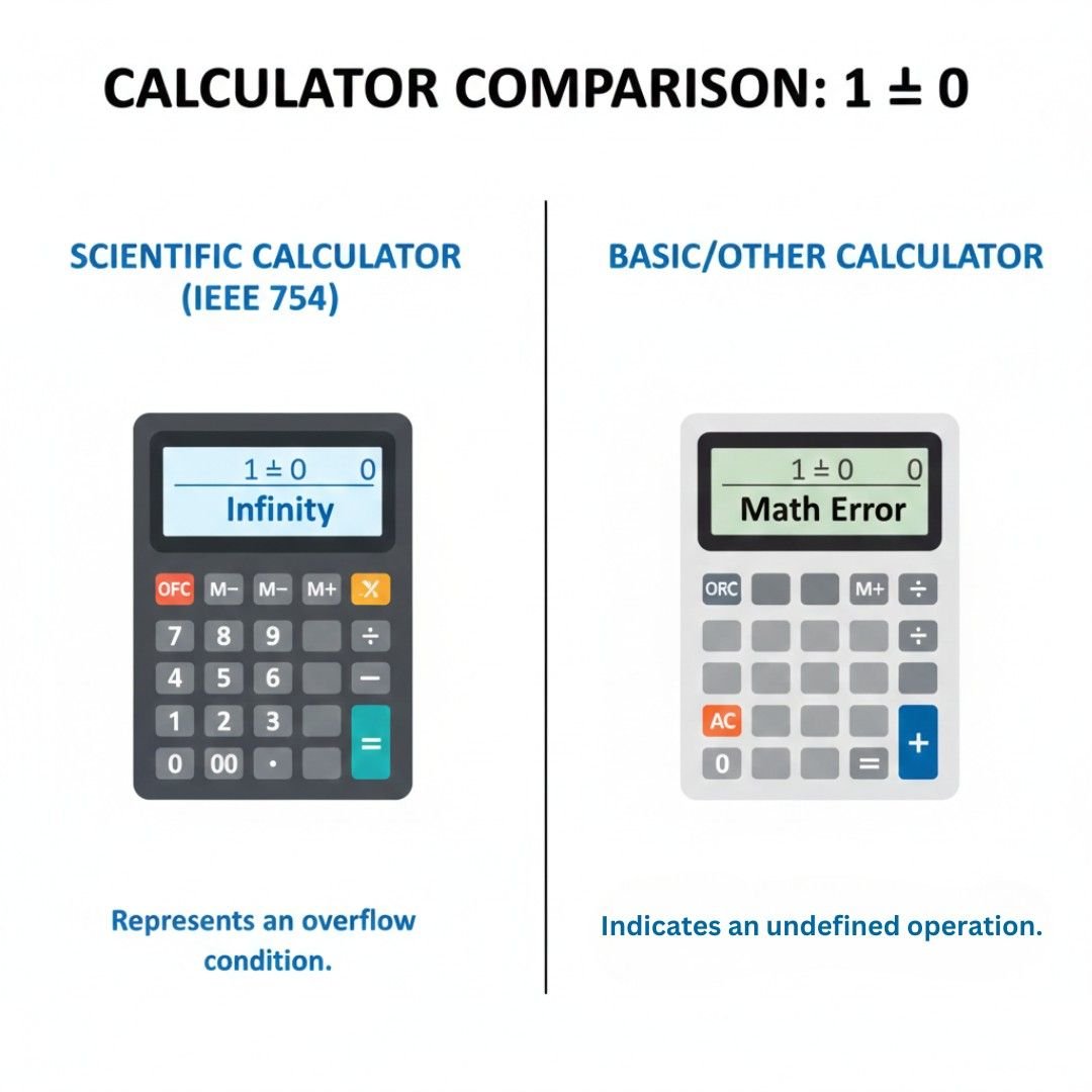 Calculator Infinity Tricks Explained (Why 1÷0 Shows ∞)