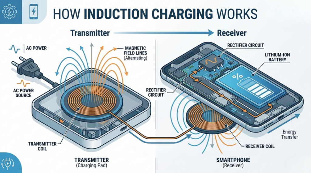 how does an induction charger work