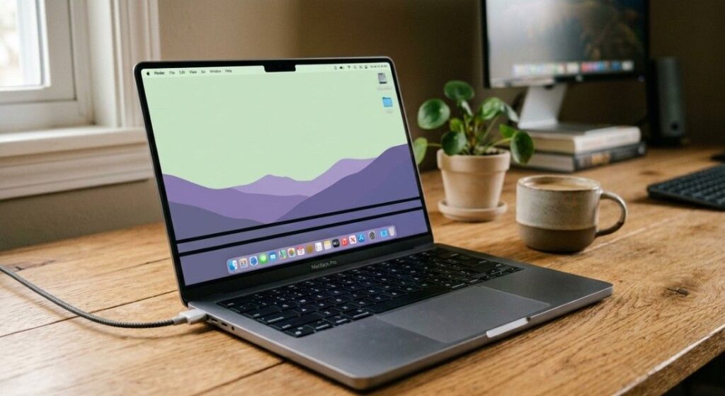 MacBook Pro screen showing black horizontal lines at the bottom of the display, a common flex cable issue