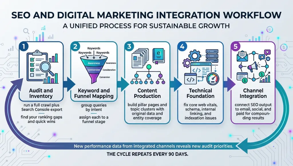 Process diagram for seo and digital marketing