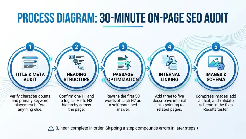 process diagram for on page seo checklist