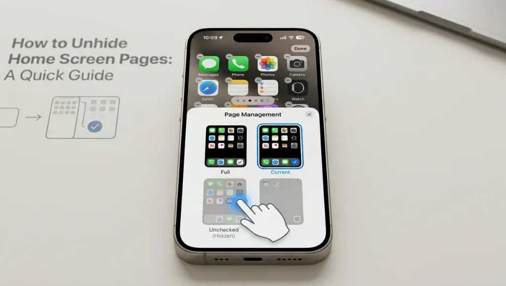 unhide a hidden Home Screen page on iPhone to restore missing apps