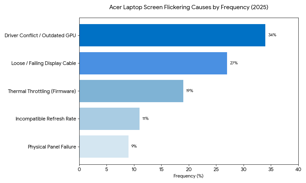 bar chart for acer laptop flashing screen