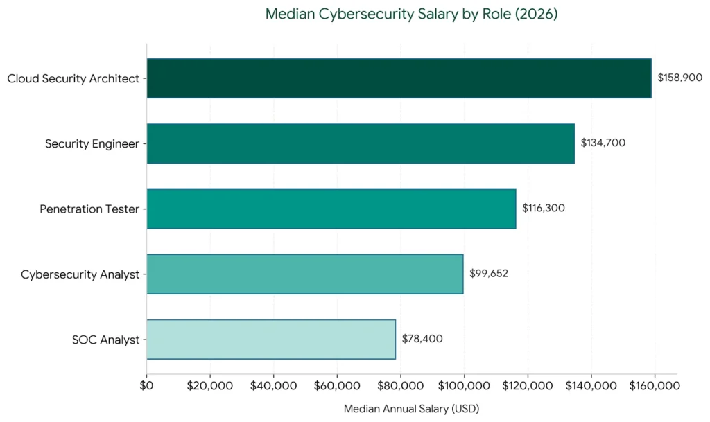 bar chart for cybersecurity salary