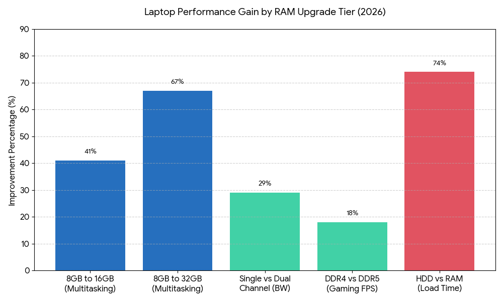 bar chart for how to upgrade ram on laptop