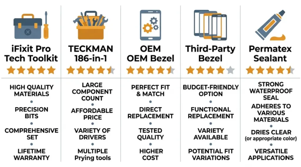 Comparison of top tools and replacement bezel options for cracked laptop bezel repair in 2026