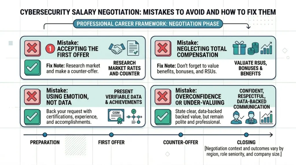 Common cybersecurity salary negotiation mistakes and how to fix them