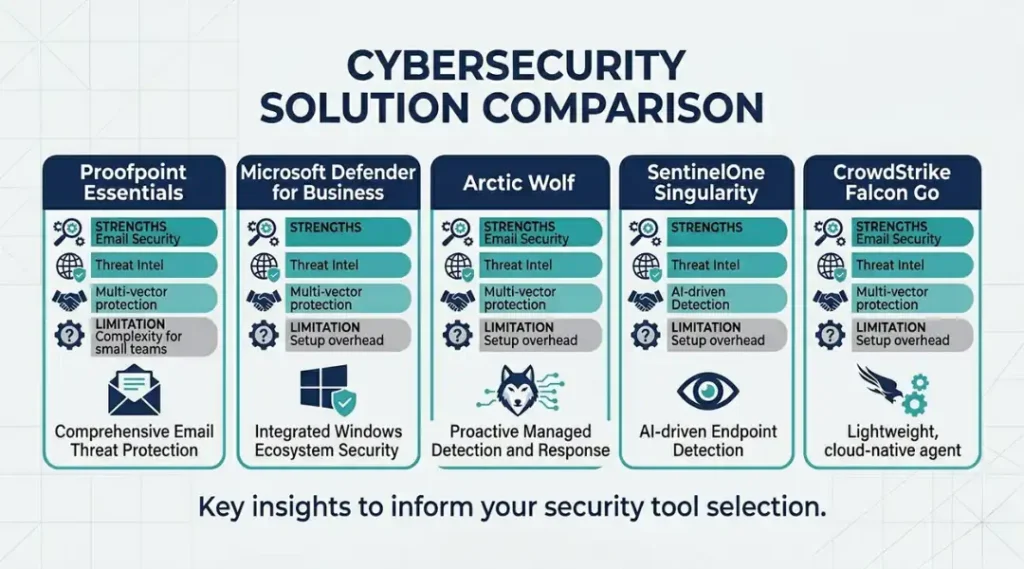 Comparison of top cybersecurity services products for small businesses in 2026