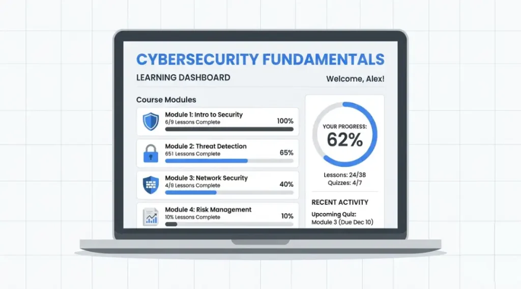 Google Cybersecurity Certificate complete guide for beginners in 2026 showing Coursera enrollment dashboard