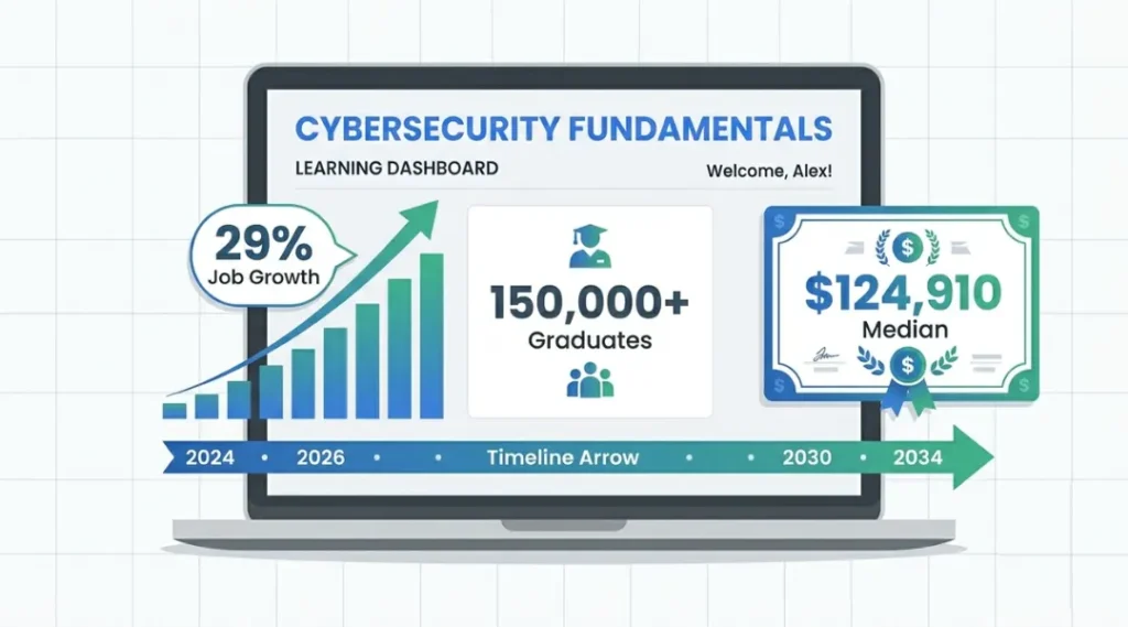 Why the Google Cybersecurity Certificate matters in 2026 showing job growth statistics and salary trends
