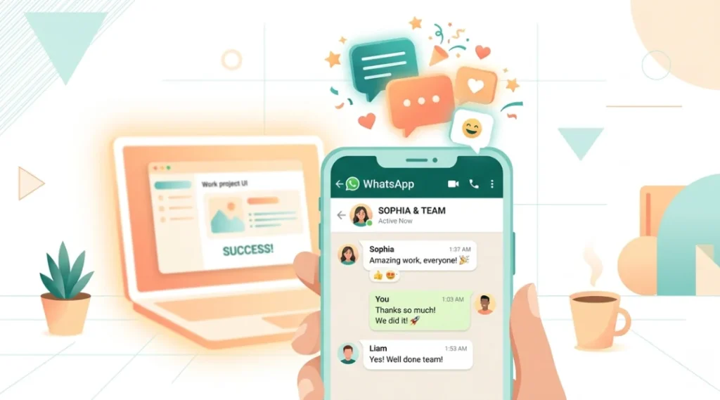 Creative laptop WhatsApp status ideas displayed on a phone screen in 2026
