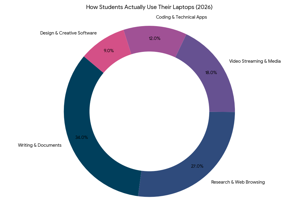 pie chart best laptop for students