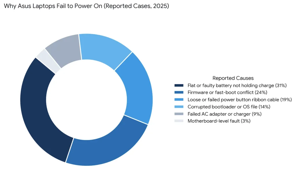 pie chart for asus laptop on button