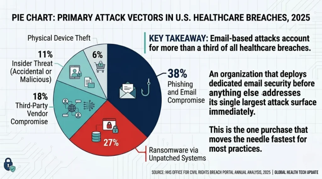 pie chart for healthcare cybersecurity