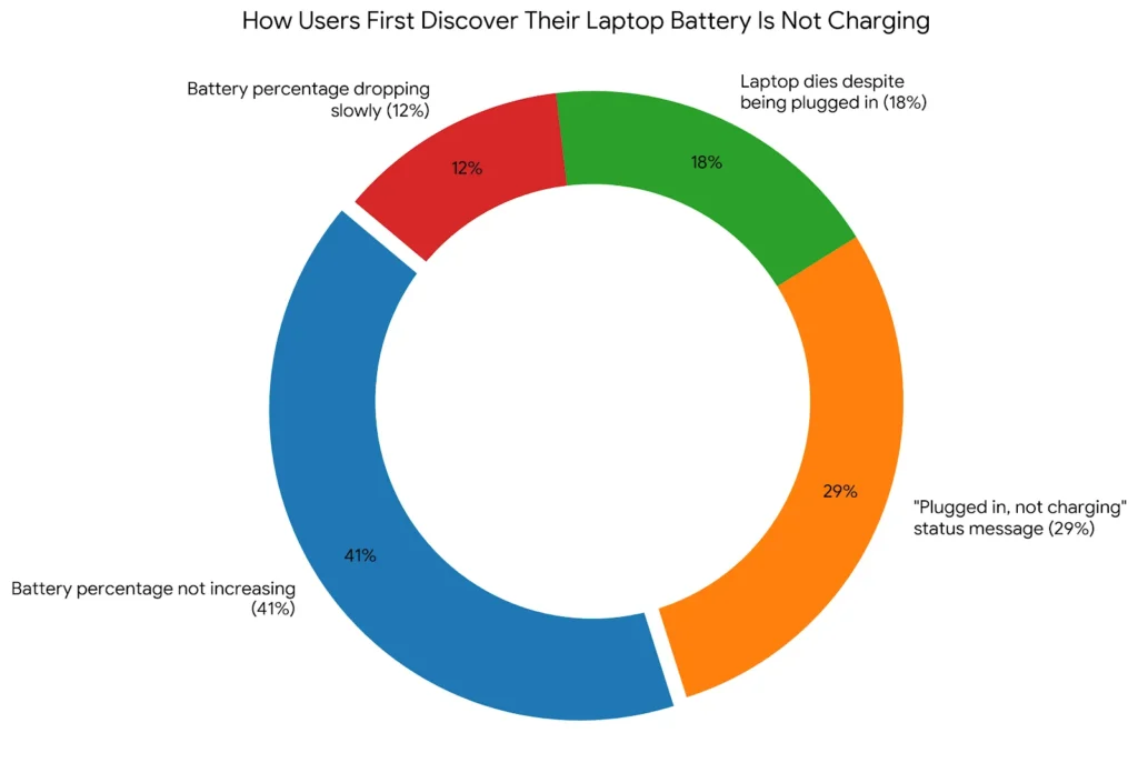 pie chart for laptop battery not charging