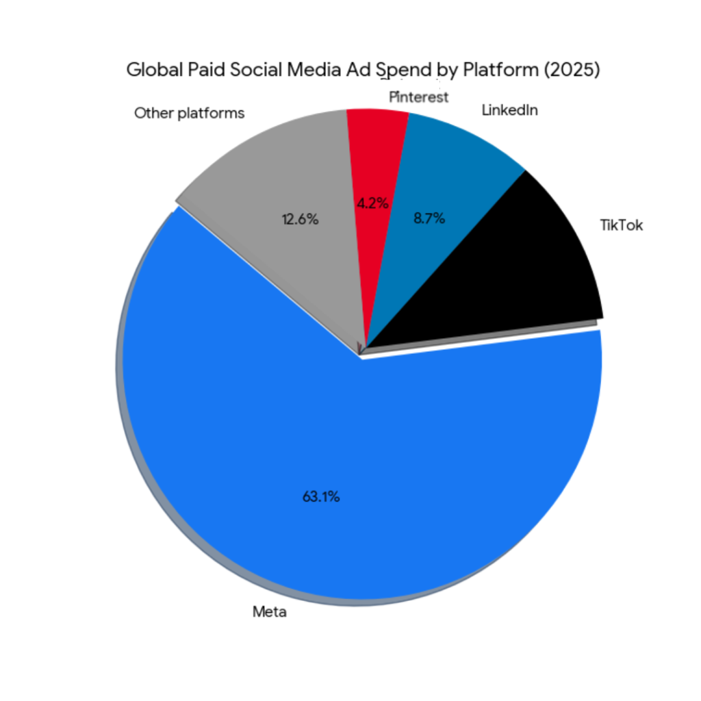 pie chart for paid social media marketing 2026