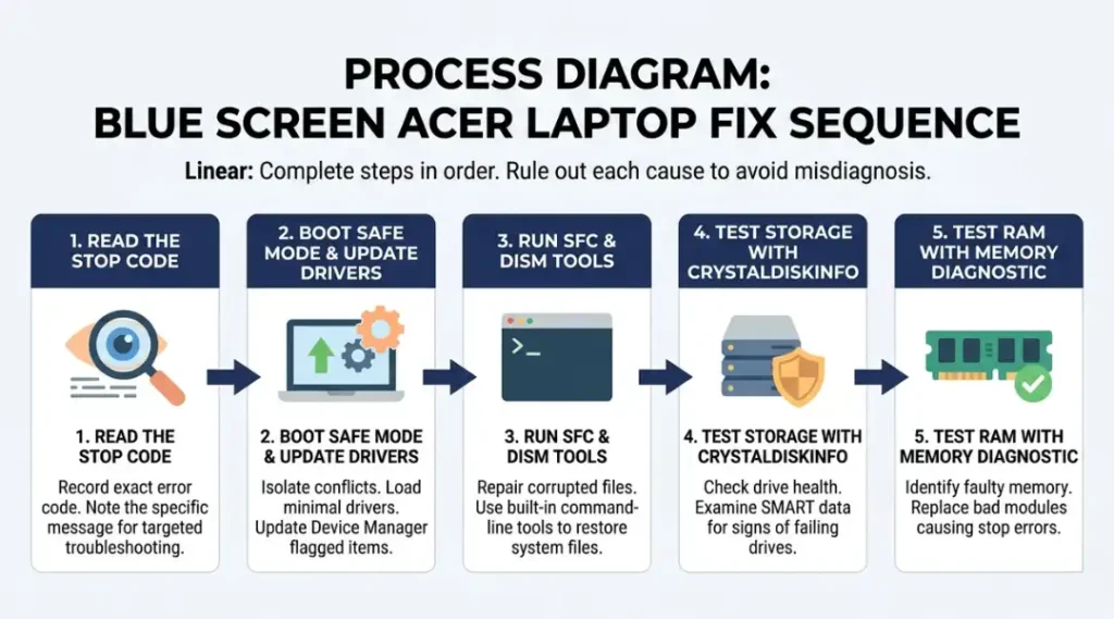 process diagram blue screen acer laptop