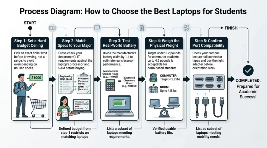 process diagram for best laptop for students