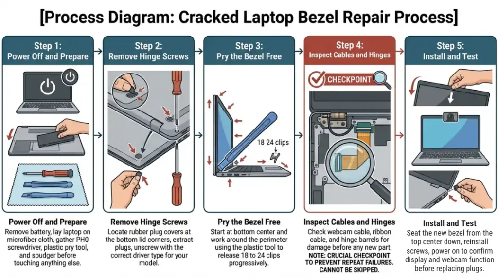 process diagram for cracked laptop bazel