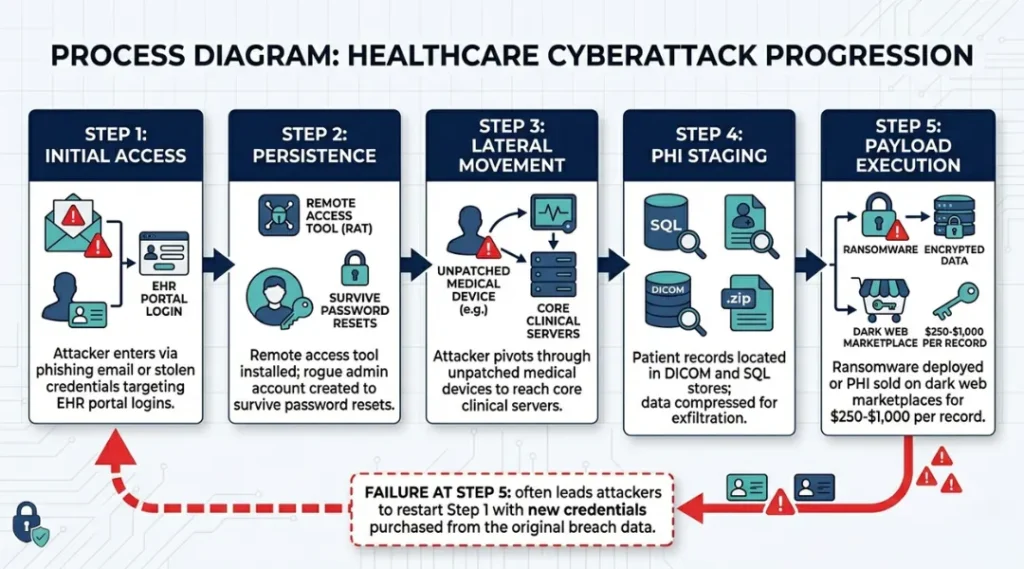 process diagram for healthcare cybersecurity