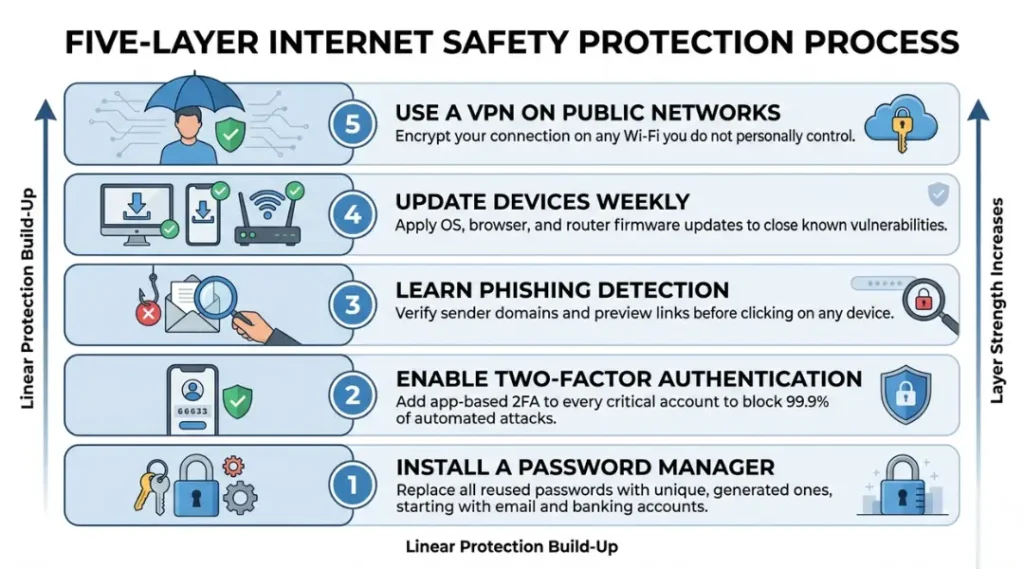 process diagram for internet safety tips