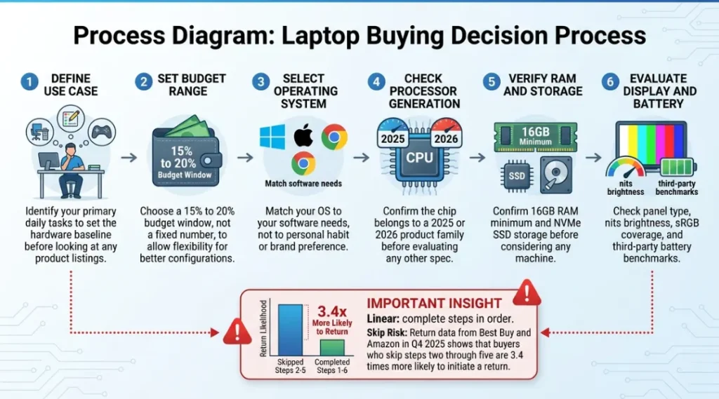 process diagram for laptop buying guide
