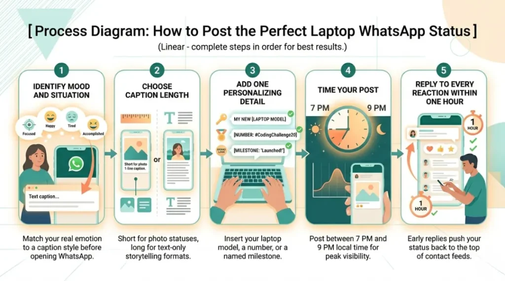 process diagram for laptop status for whatsapp