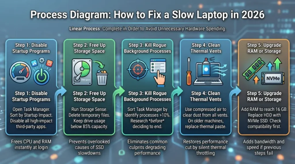 process diagram for why is my laptop so slow