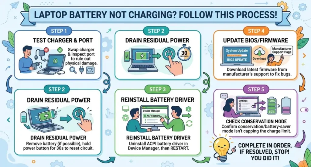 process diagram laptop battery not charging
