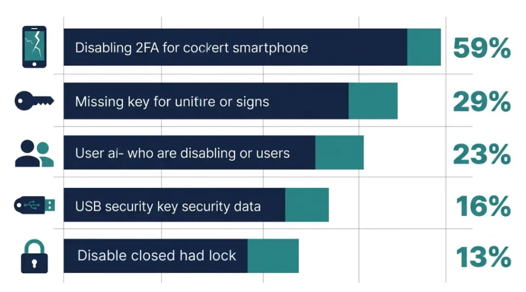 Infographic showing the top five reasons people disable two factor authentication in 2026 based on FIDO Alliance data
