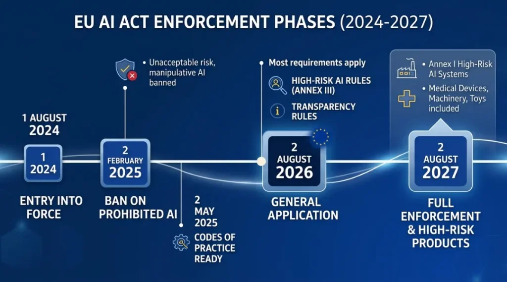 EU AI Act enforcement timeline 2026 compliance deadlines